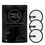 Face Halo | Reusable Makeup Remover Pads, Round Makeup Remover Pads for Heavy Makeup & Masks - Microfiber Makeup Remover Wipes for Mascara, Eye Shadow, Foundation (Original - 3 Pack)