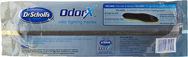 Dr. Scholl’s Odor-X Odor Fighting Insoles with SweatMax Technology, 4 ct (2 Pairs)