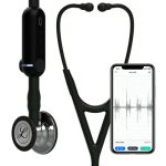 3M™ Littmann® CORE Digital Stethoscope, 8890, Mirror Chestpiece, Black Tube, Stem and Headset, 27 inch