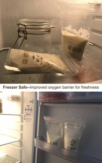 Breast Milk Storage Bags 30 Counts, Bestele 220ml Breastmilk Freezer Safe Bags BPA Free Freezing Storage Containers ,Double Zipper Seal Self Standing Milk Storage Bag for Baby Feeding
