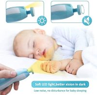 Electric Nail File Drill for Baby No Sharp Claws Hurt, 6 in 1 Safety Cutter Trimmer Clipper for Toes and Fingers (Blue)