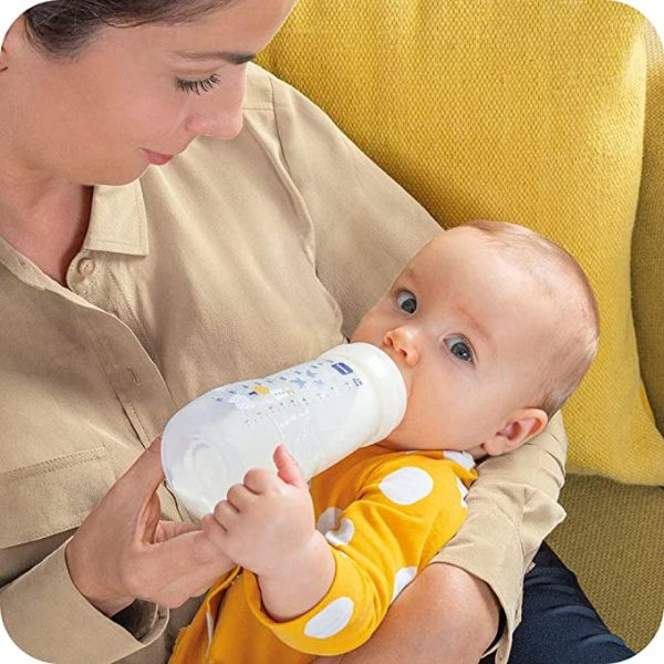 MAM Easy Active Baby Bottle with Fast Flow MAM Teats Size 3, Twin Pack of Baby Bottles, Baby Feeding, 330 ml, Grey (Designs May Vary)