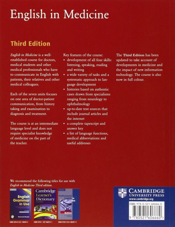 English in Medicine: A Course in Communication Skills (Cambridge Professional English) + Audio CD