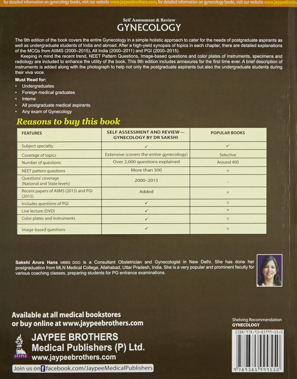 Sakshi Arora Self Assessment Review of Gynecology – 9th Edition