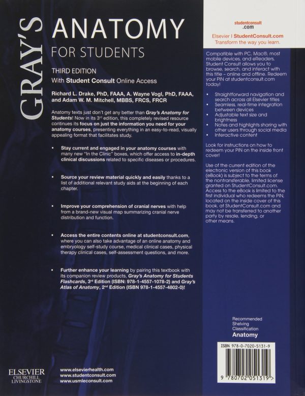 Gray’s Anatomy for Students 3rd Edition 2015