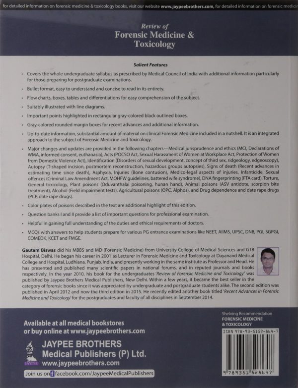 Review of Forensic Medicine and Toxicology 3rd ed. Edition by Gautam Biswas (Author)