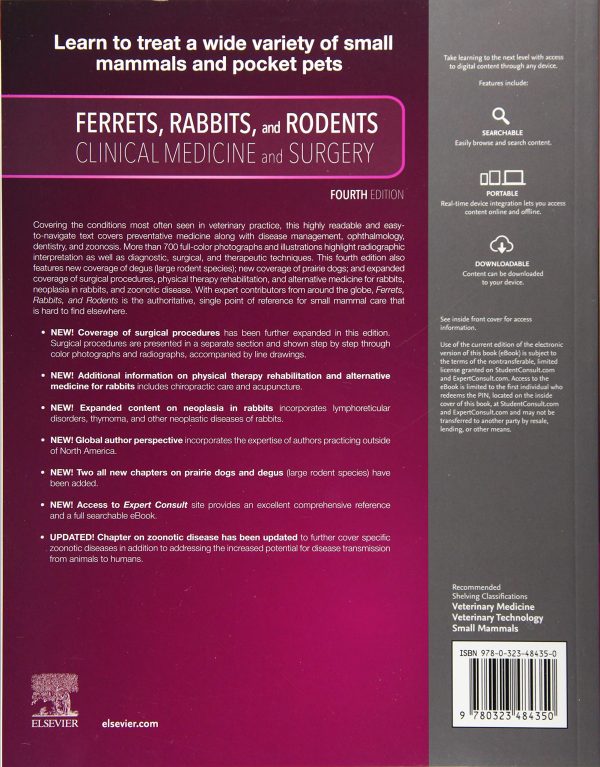 Ferrets, Rabbits, and Rodents 4th Edition by Katherine Quesenberry DVM MPH Diplomate ABVP (Author), Christoph Mans Dr Med Vet, Connie Orcutt & James W. Carpenter MS DVM Dipl ACZM