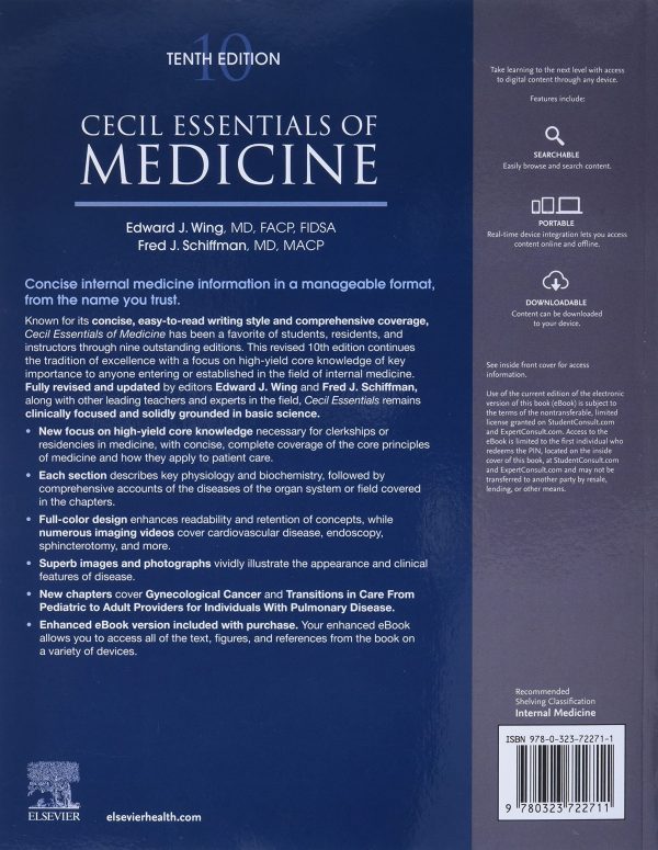 Cecil Essentials of Medicine (Cecil Medicine) 10th Edition by Edward J. Wing MD FACP FIDSA (Editor), Fred J. Schiffman MD MACP (Editor)