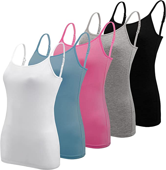 BQTQ 5 Pieces Basic Camisole Adjustable Strap Vest Top for Women and Girl - Image 3
