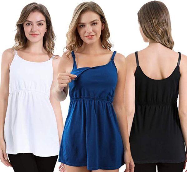 ZUMIY Nursing Tank Top, Breastfeeding Tops Comfy Pregnancy Maternity Clothes Women T-Shirt