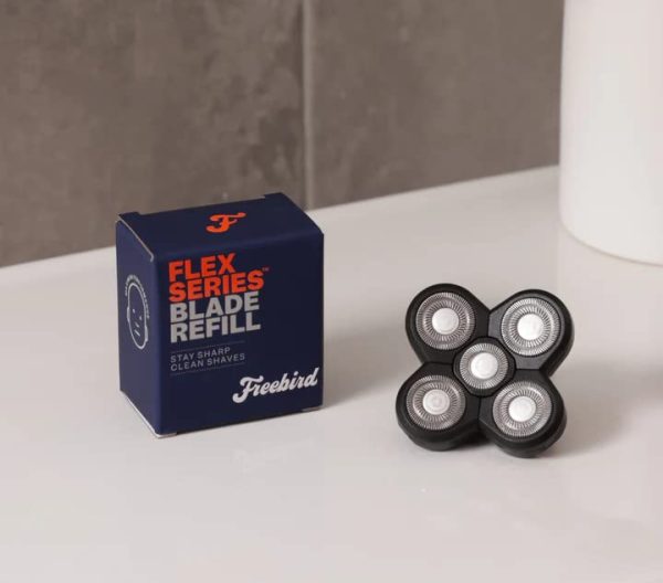 FlexSeries Blade Refills – Freebird – Sharp and Fresh Flexible Stainless Steel Rotarty Replacement Blades for The FlexSeries Electric Head Hair Shaver
