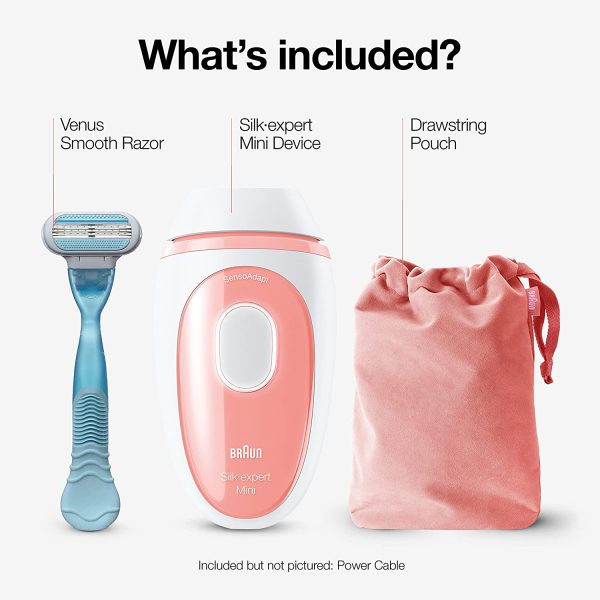Braun IPL Hair Removal for Women and Men, Silk Expert Mini PL1014 with Venus Razor, Long-Lasting Hair Reducation in Hair Regrowth for Body & Face, Corded (Packaging May Vary)