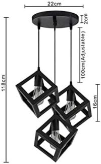 Modern Metal Hanging Chandelier – (White or Black)