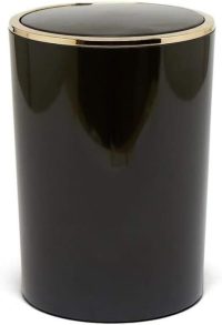 Primanova Lenox Waste Bin, Black, 6 Litres, Diameter 18.5 x 25.5 cm