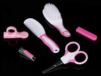 Baby Grooming Kit, Set of 6 Newborn Healthcare Kits Child Care Baby Nail Clipper File Scissor Tweezer Brush Comb Cleaning Sets