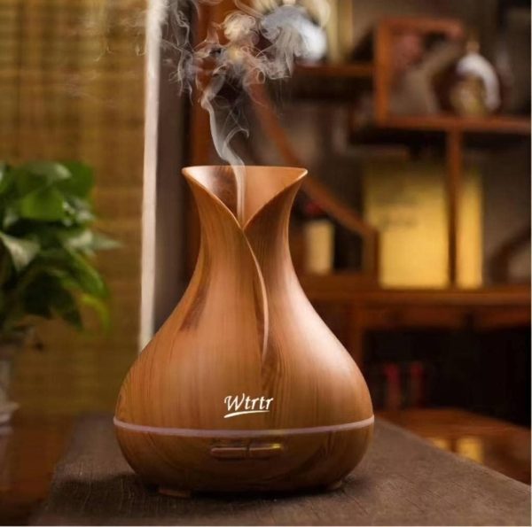 Wtrtr Humidifier,500ml Essential Oil Diffuser, Oil Diffuser with, Cool Mist Humidifier (Yellow)