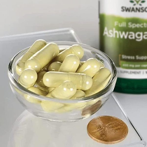 Swanson Ashwagandha Supplement-Ashwagandha Root & Aerial Parts Supplement Promoting Stress Relief & Energy Support-Ayurvedic Supplement for Natural Wellness (100 Capsules, 450mg Each) 2 Pack