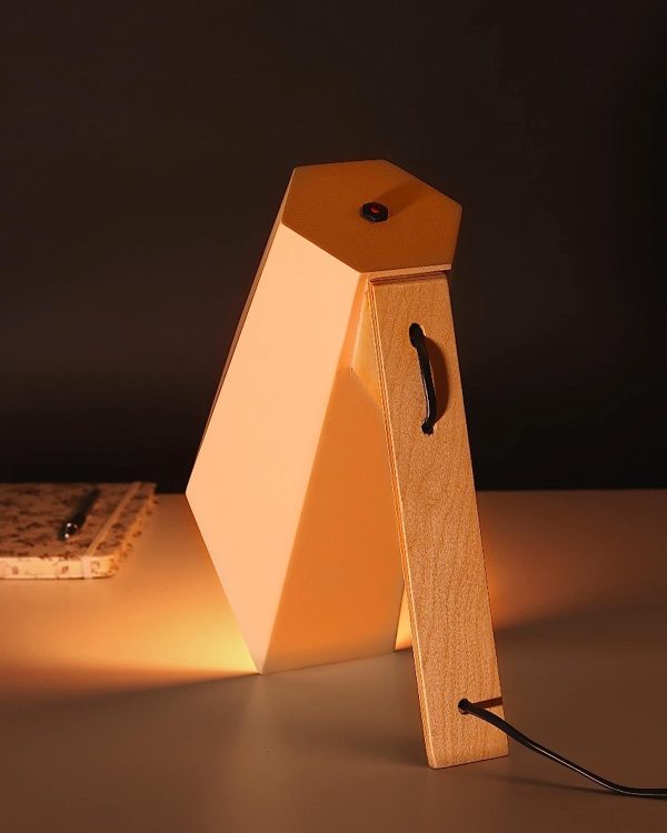 Wood Workers Phoenix Modern Table Lamp. (Beije x Oak)