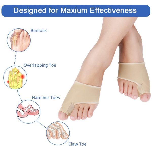 Bunion Foot Sleeve, Nova Bunion Corrector Big Toe Straightener with Bulit in Gel Pads,Bunion Pain Sleeve for Day and Night Use, Fits Men and Women1 Pair