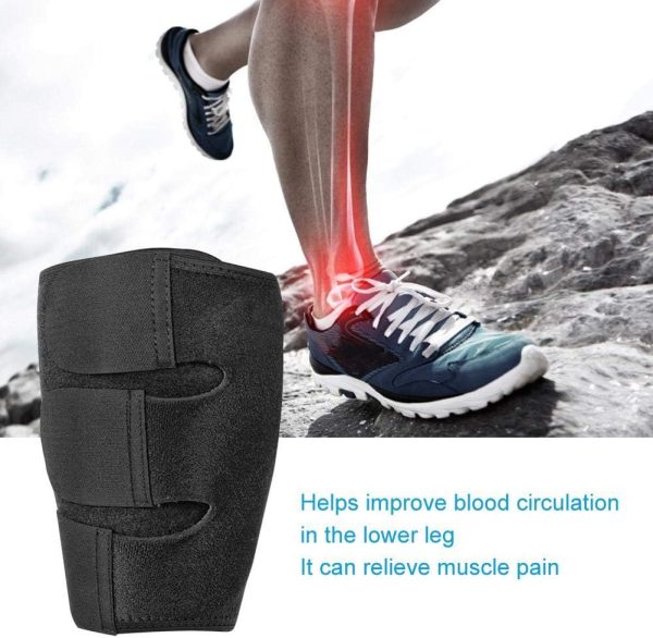 Calf Support Brace, 1 Piece Adjustable Shin Splint Compression Calf Wrap Breathable Soft Leg Protector for Calf Strain Injury Tear Runners Remedy