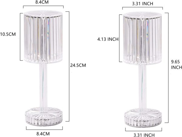 NC 16 Colors RGB Crystal Table Lamp,Diamond Lamp Multi-Color Remote Control,Touch Dimmable Table Light,USB Charging Romantic Acrylic LED Night Light Modern Home Decoration (Acrylic)