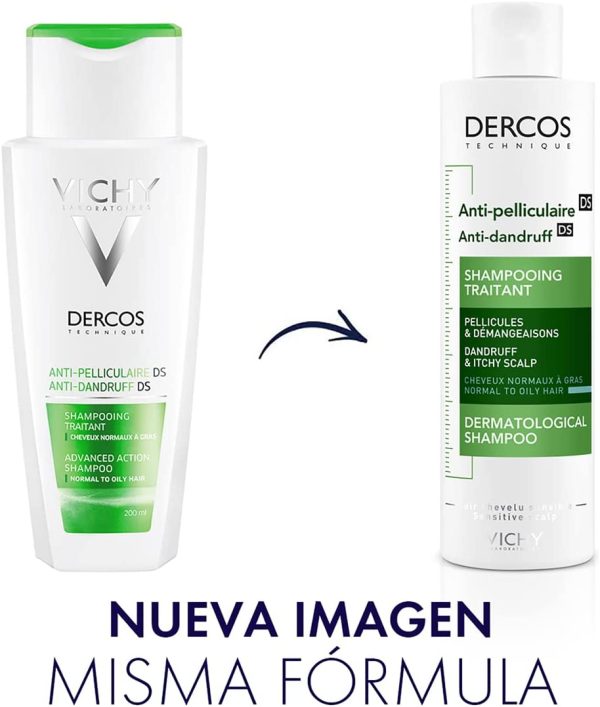 VICHY Dercos ANTI-DANDRUFF SHAMPOO FOR OILY Hair (Green) (200 Ml)