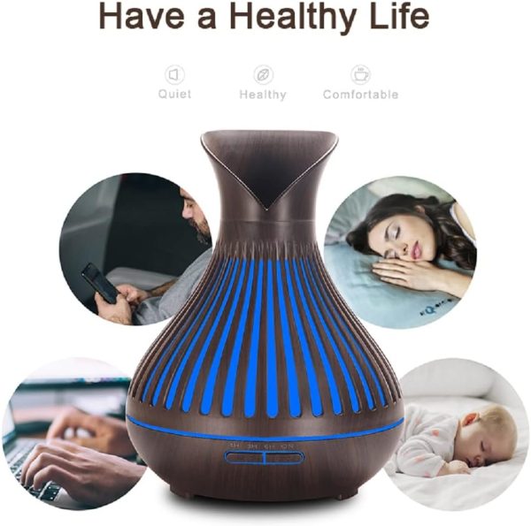 Ultrasonic Aroma Humidifier with 7 Colors LED Remote Control Control and Waterless Auto Stopping Function