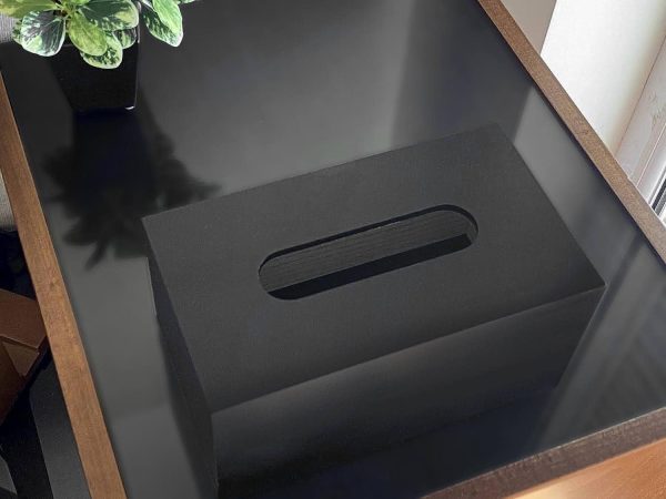 Wood Workers Wooden Tissue Box for 550 tissues. (Solid Black)