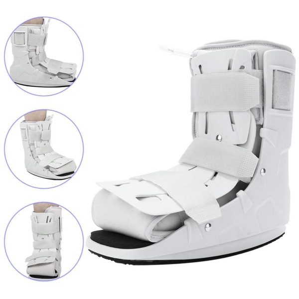 Foot Stabilizer Boot, Ankle Brace Ankle Support Walker Fracture Boot Ankle Support For Sprained Ankle Heel Spur Foot Pain Soreness Relief(White)(XL 44-47)