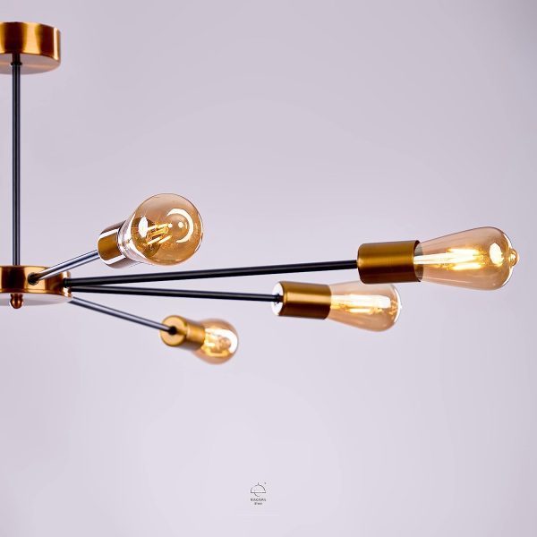 Modern tia black in gold chandelier 8 lumb aluminum chandelier by chandelier shop