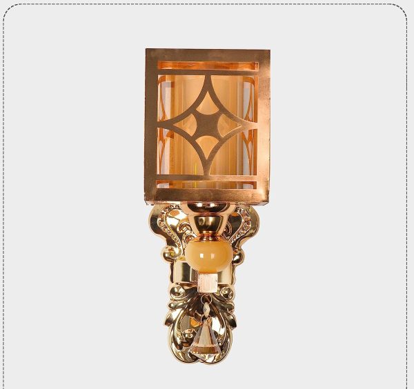 Classic Gold Metal Wall Applique Double Glass Chapel Imported High Quality Materials