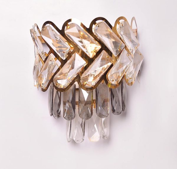 Modern Basket 04 Gold Stainless-Studded Crystal Wall Appliques
