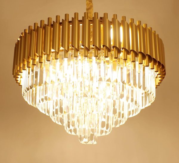 Alameer Golden Crystals Cylinder – 8 Lamps