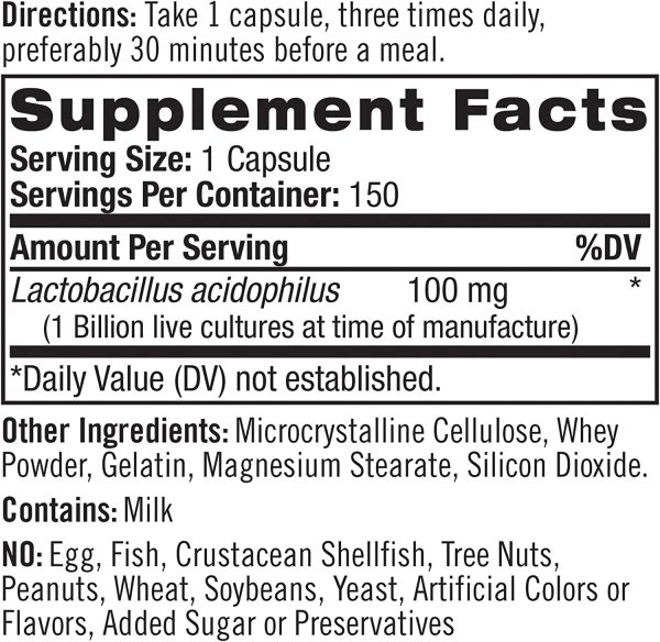 Natrol Acidophilus Probiotic – 100 mg – 150 Capsules
