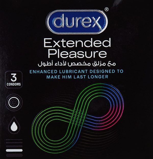 Durex Extended Pleasure Condoms For Men With Enhanced Lubricant – 3 Pieces