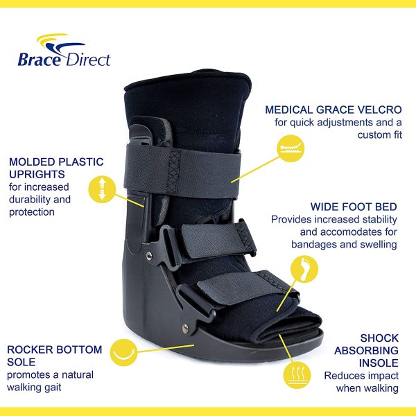Size: Middle What is the light ankle walker? That protects your foot and ankle injuries and allows you to move and master your day. Wearing the ankle walker after a sprained ankle, a broken foot, a lower leg or ankle fracture reduces swelling and speeds recovery. Porous holes and breathable material: There are multiple vent holes on both sides of the brace, which can better breathe and avoid problems such as long-term wearing Reinforced metal buckle: Easy to adjust, convenient and comfortable to wear, safe and reinforced, long-lasting Specification: left right Universal Recommended size: Ms:Small: US Shoe size: 4.5-6 Medium: US Shoe size: 6-8.5 Large: US shoe size: 8.5-11 Extra Large:US shoe size:11- Men:Medium: US Shoe size: 6-7 Large: US shoe size: 7-9.5 Extra Large:US shoe size:9.5- Material: Composite cloth + plastic Package Included: 1 x Achilles splint Note: 1.Only the above package contents are included and other products are not included. 2.Size selection is only a recommendation, please refer to the actual product. 3.Due to the different displays and different lights, the picture may not reflect the actual color of the item.