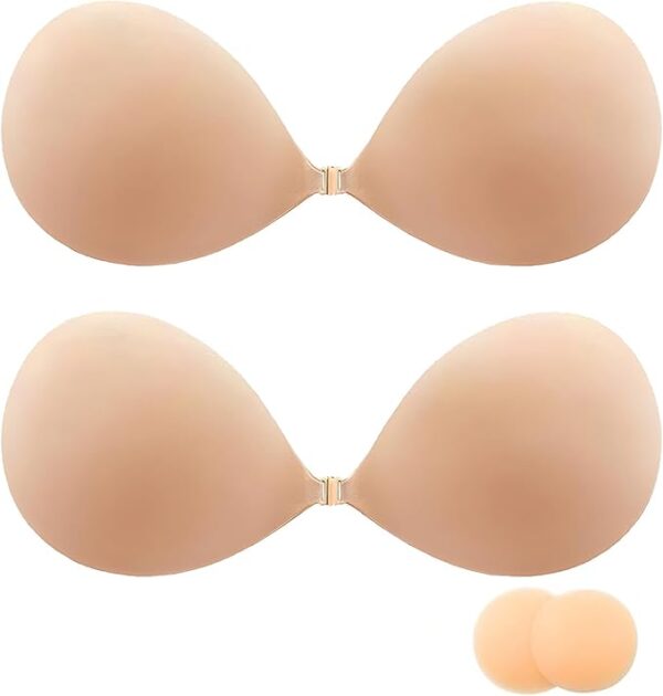 Sticky Bra, Backless Strapless Bra Push Up, Adhesive Invisible Lift Up Bras 2 Pieces