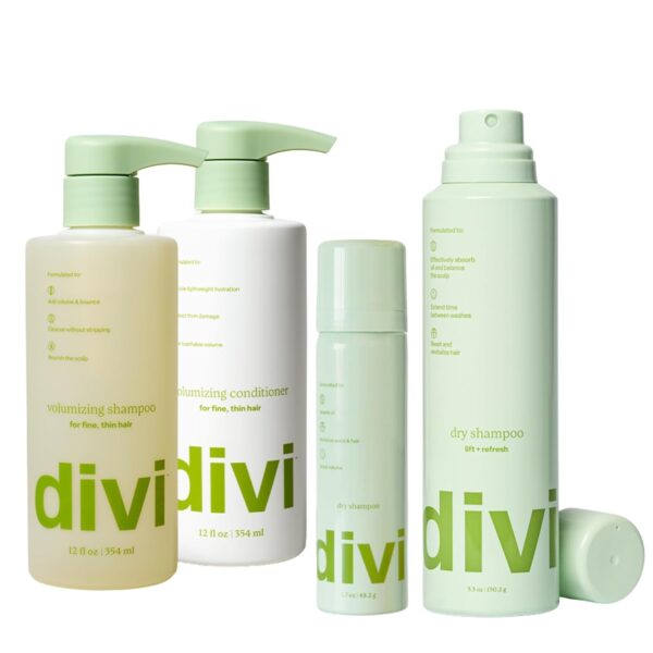 Divi Volumizing Bundle – Volumizing Shampoo + Conditioner & Dry Shampoo for Lift & Freshness