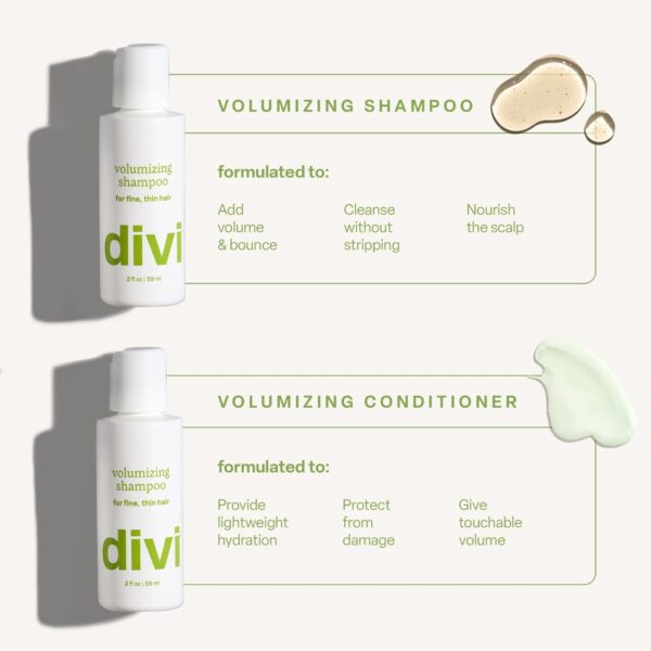 Divi Volumizing Bundle – Volumizing Shampoo + Conditioner & Dry Shampoo for Lift & Freshness