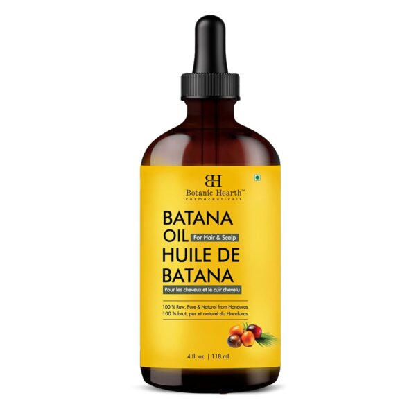 Botanic Hearth Weightless Batana Oil for Hair Growth | 100% Pure & Unrefined Oils from Honduras – Lightweight Summer Hair Oil for Strengthening, Nourishing & Volumizing for Men and Women- 4 fl oz