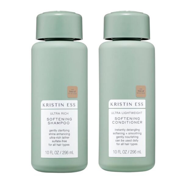 Kristin Ess Hair Softening Moisture Repair Shampoo and Conditioner Set for Curly + Thick Hair – Sulfate Free + Color Safe + Gentle - Anti-Frizz - Deep Conditioner for Color Treated & Dry Damaged Hair