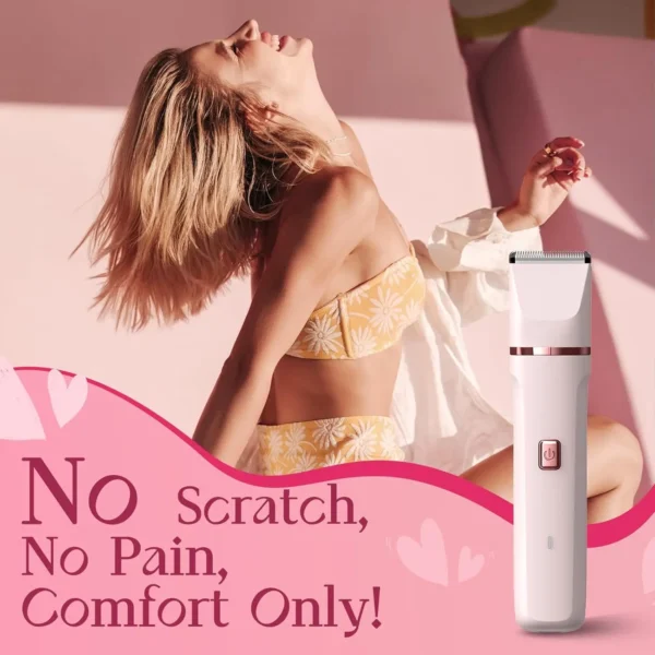 Bikini Trimmer for Women – Painless Electric Razors for Silk Skin,Cordless Body Shaver for Trip,Replaceable Lady Facial Razor, IPX7 Waterproof&Easy Cleaning, Ceramic Blade, USB Charge Dock Pink