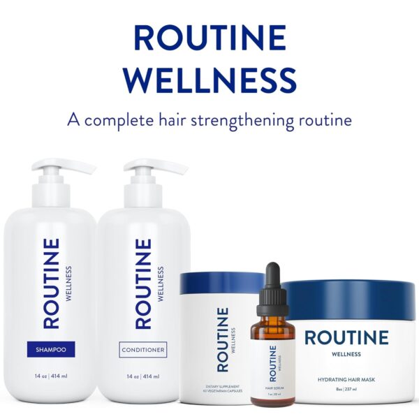 Routine Wellness Anti-Thinning Shampoo and Conditioner Set for Thinning Hair – Biotin DHT Blocker Women & Men – Color Safe Shampoo for Hair Loss & Healthier Hair – Coconut & Vanilla (Pack of 2)