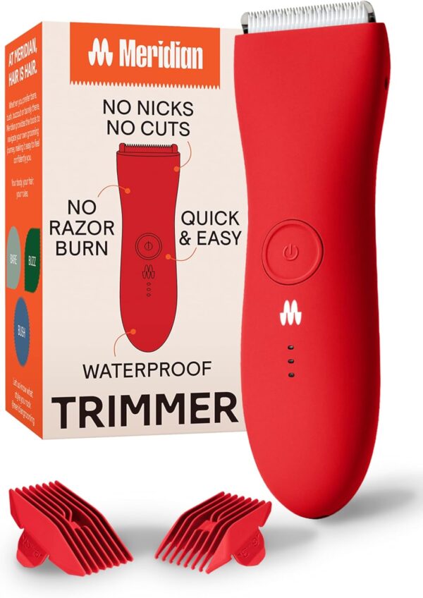 MERIDIAN Body Hair Trimmer for Men, Pubic Hair Trimmer Balls, Body Shaver for Men Groin Safe, Electric Ball Shavers, Bikini Razors Women, Waterproof & Rechargeable – Ocean