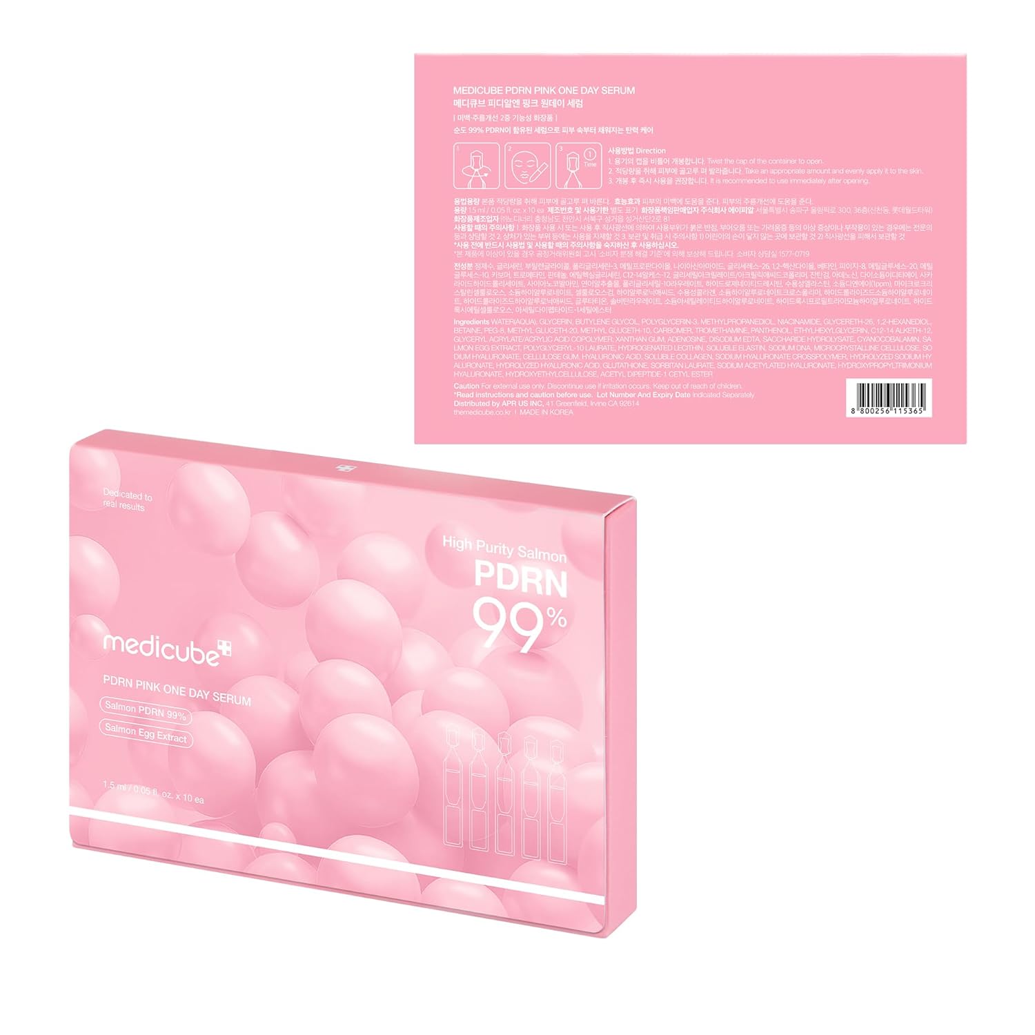 medicube Salmon DNA PDRN Pink One Day Serum | 99% Salmon DNA PDRN Intensive Ampoule, Collagen, Glutathione, Hyaluronic Acid - Improves skin radiance | Korean skincare 0.05 fl.oz x 10e - Image 9