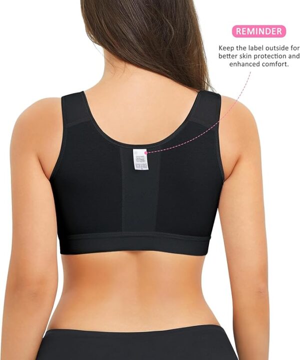 BRABIC Zip Front Closure Everyday Bra for Women Post Surgery Compression Support with Adjustable Straps Wirefree