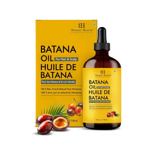 Botanic Hearth Weightless Batana Oil for Hair Growth | 100% Pure & Unrefined Oils from Honduras - Lightweight Summer Hair Oil for Strengthening, Nourishing & Volumizing for Men and Women- 4 fl oz