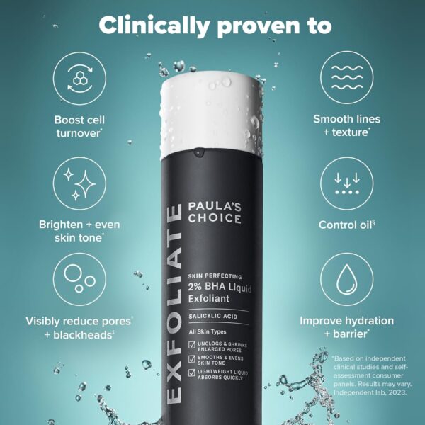 Paula’s Choice SKIN PERFECTING 2% BHA Liquid Salicylic Acid Exfoliant-Facial Exfoliant for Blackheads, Enlarged Pores, Wrinkles & Fine Lines