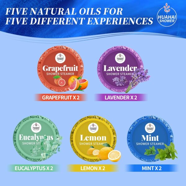 Shower Steamers Aromatherapy, 10-Pack Shower Bombs Mothers Day Gifts for Wife from Husband, Coolest Men Gifts for Him, Organic Lavender Mint Grapefruit Lemon Eucalyptus Oils