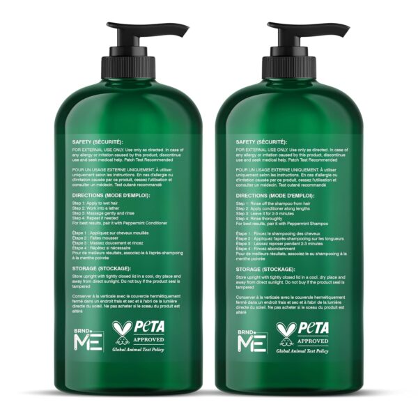 BOTANIC HEARTH Peppermint Oil Shampoo and Conditioner Set – Hair Blooming Formula with Keratin – Fights Hair Loss & Thinning, Promotes Hair Growth-Sulfate Free for Men and Women – 16 fl oz x 2